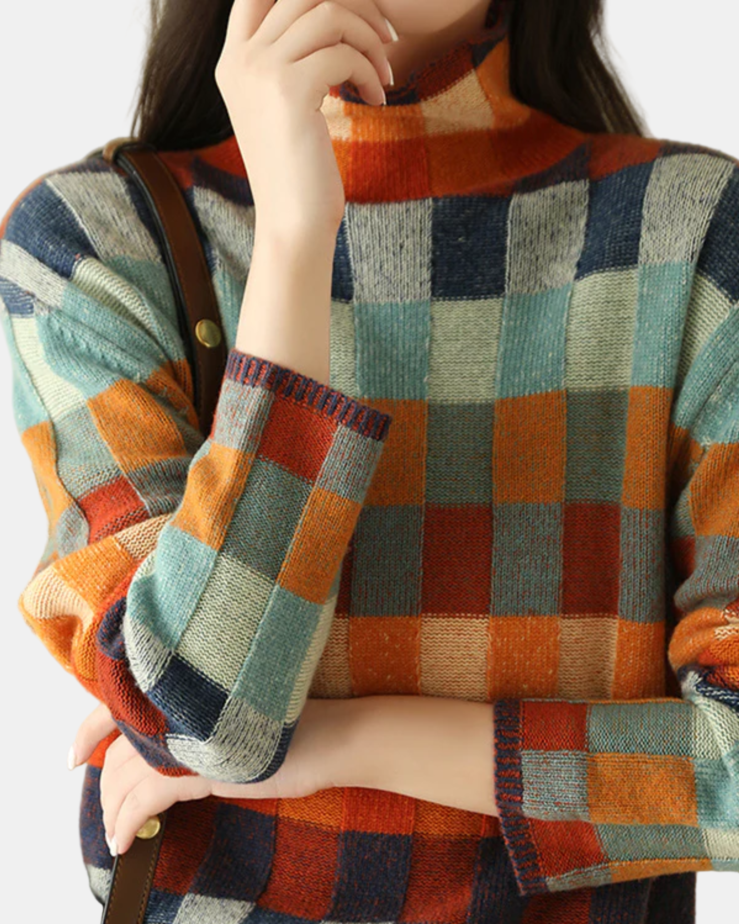Cassandra | Chic Patchwork Turtleneck Sweater