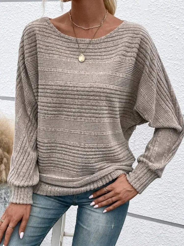 Luna Spliced Knit Sweater – Cozy Comfort, Modern Simplicity
