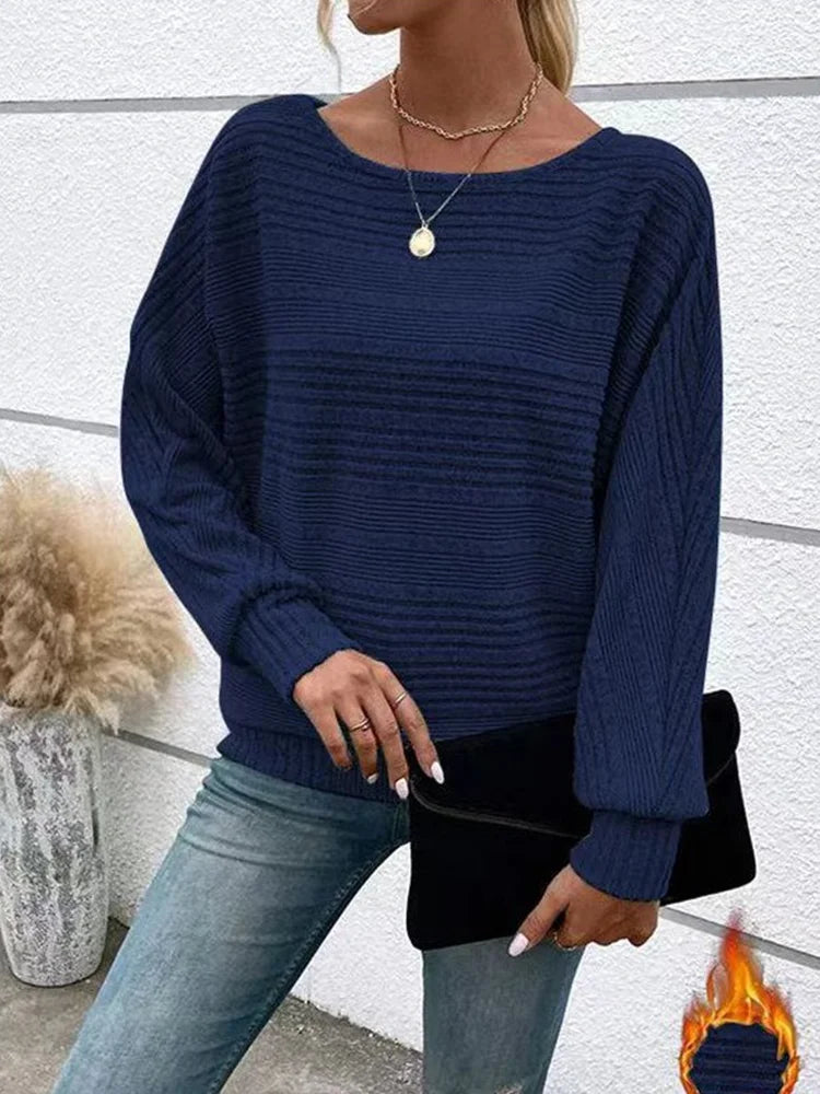 Luna Spliced Knit Sweater – Cozy Comfort, Modern Simplicity